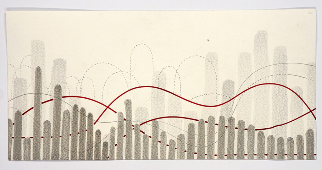 Hiking Hills - 2021, hand drawing, ink and marker c.a.23x18cm
